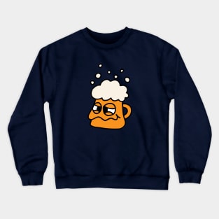 Sad mug of beer. Crewneck Sweatshirt